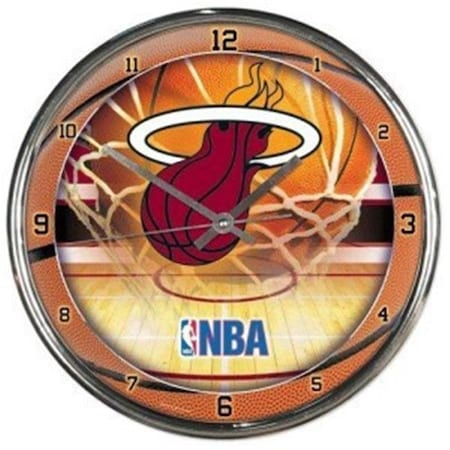 Wincraft Miami Heat Round Chrome Wall Clock 1094327813